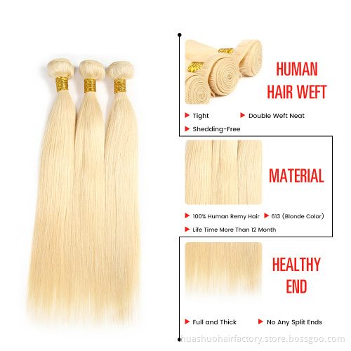 360 Bleached Real Remy Virgin Xuchang Cuticle Aligned Straight Mink Brazilian 10A 613 Blonde Hair